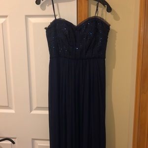 BCBG Navy long formal gown size 6